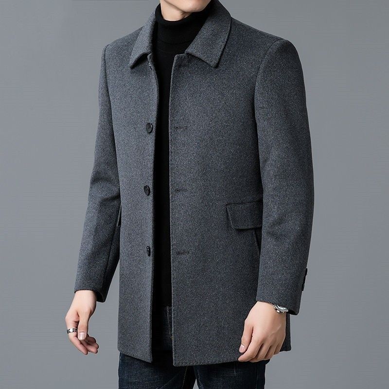 Wool Scarf Men - Cappotto in misto lana bianco da