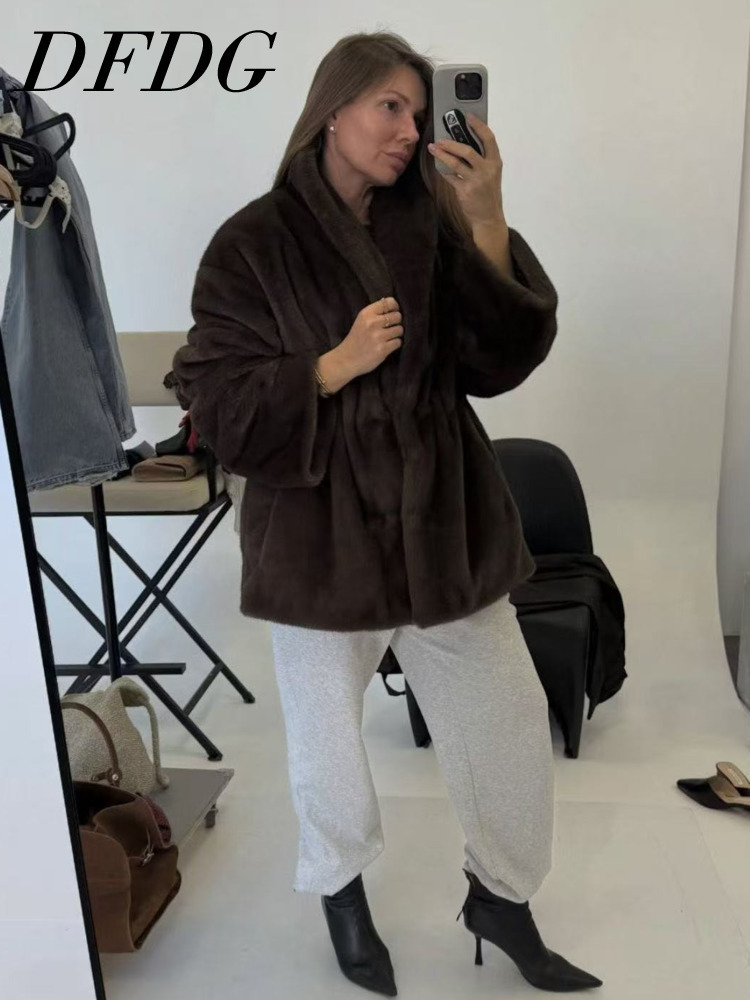 Wool Coat Peacoat - DFDG Donna 2025 Autunno Inverno Semplice