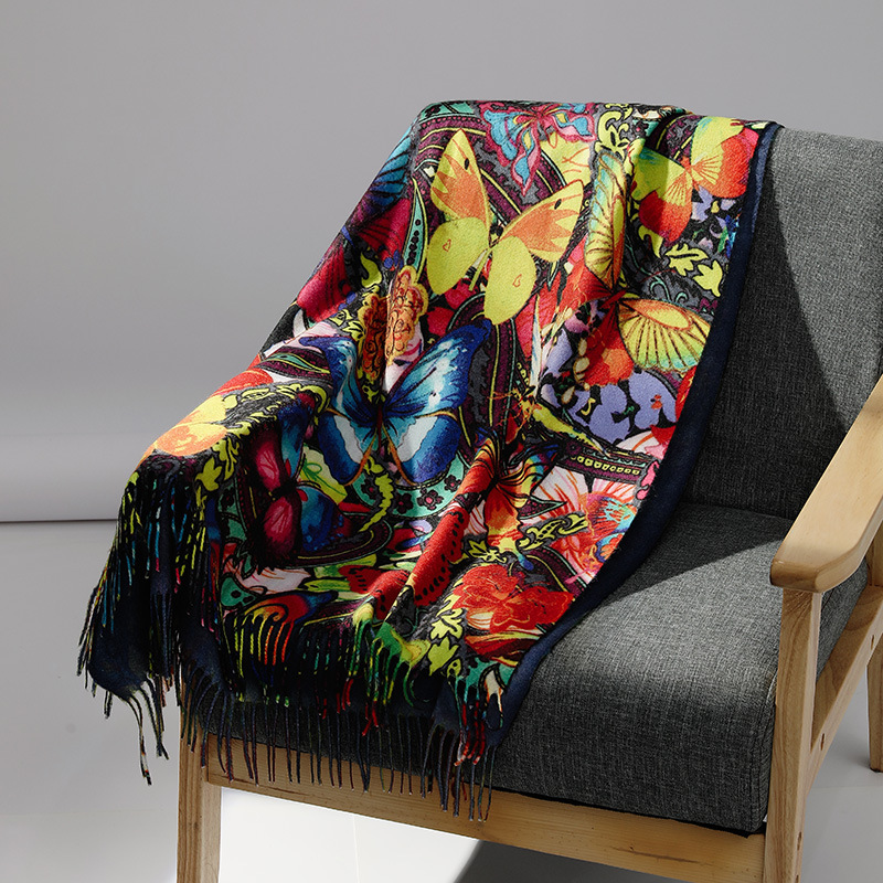 Wool Scarf Men - Sciarpa di cashmere pittura a olio