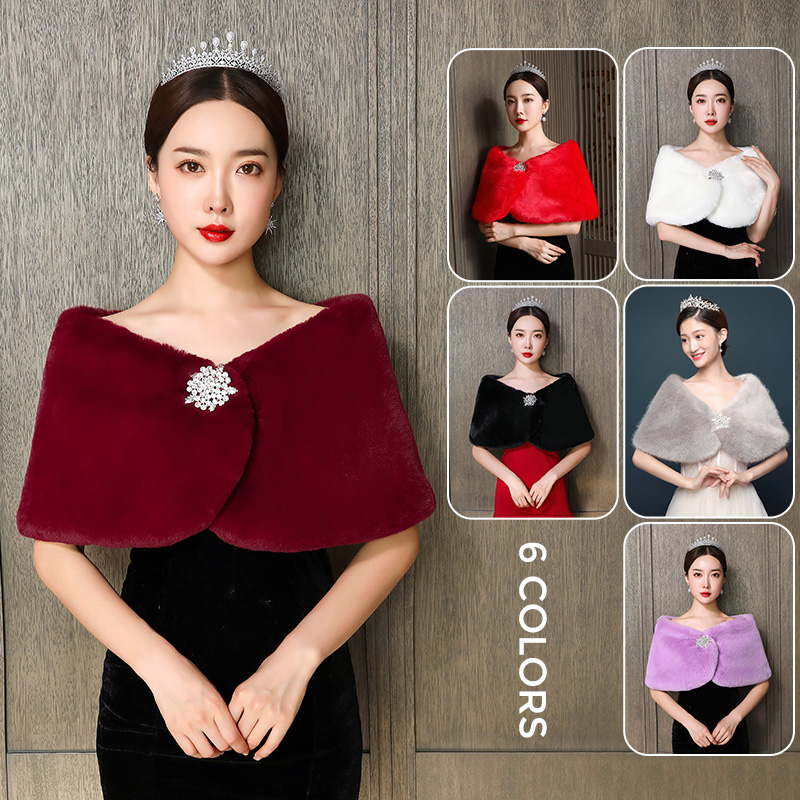 Shawl Wrap Winter - Scialle da sposa da donna Mantella