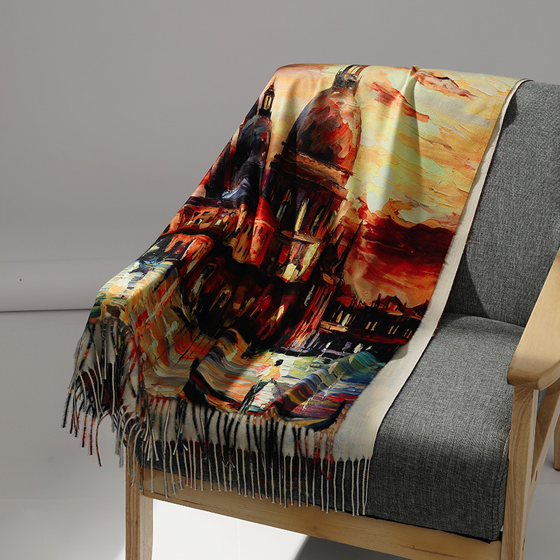 Sciarpa di cashmere pittura a  - Wool Scarf Men recensione e prezzo